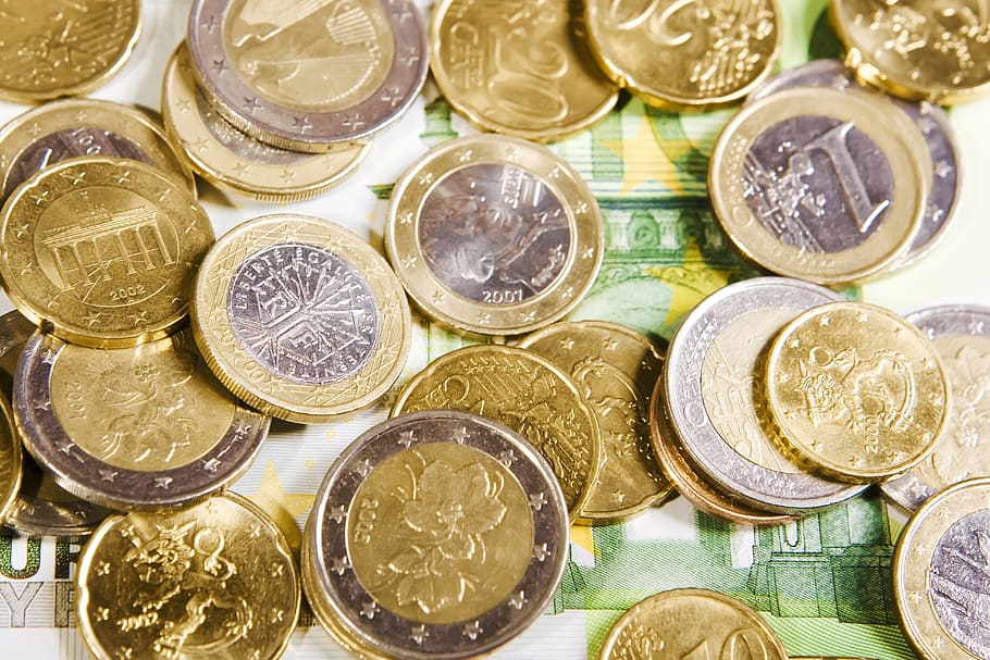 cent, close-up, closeup, coin, heap, jewelry, money, riches HD wallpaper