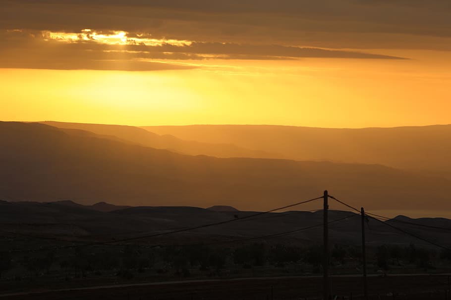 sunset, sky, clouds, mountain, beauty in nature, scenics - nature HD wallpaper