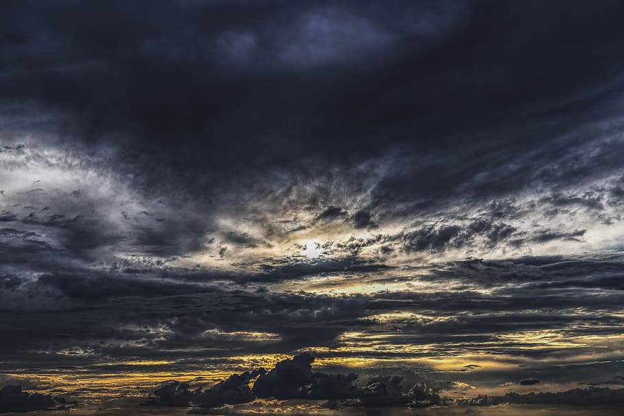 Silhouette Photography of Clouds, atmosphere, beautiful, cloudburst HD wallpaper