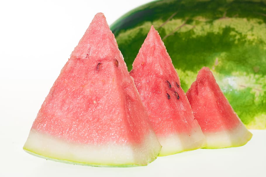 watermelon, slice, isolated, white, dietfood, red, healthyfood HD wallpaper