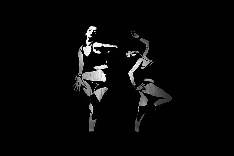 painted, painting, dancer, dancing, black background, studio shot HD wallpaper