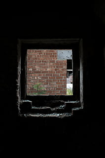 window, dark, abandoned, broken, view, framing, frame, black HD wallpaper