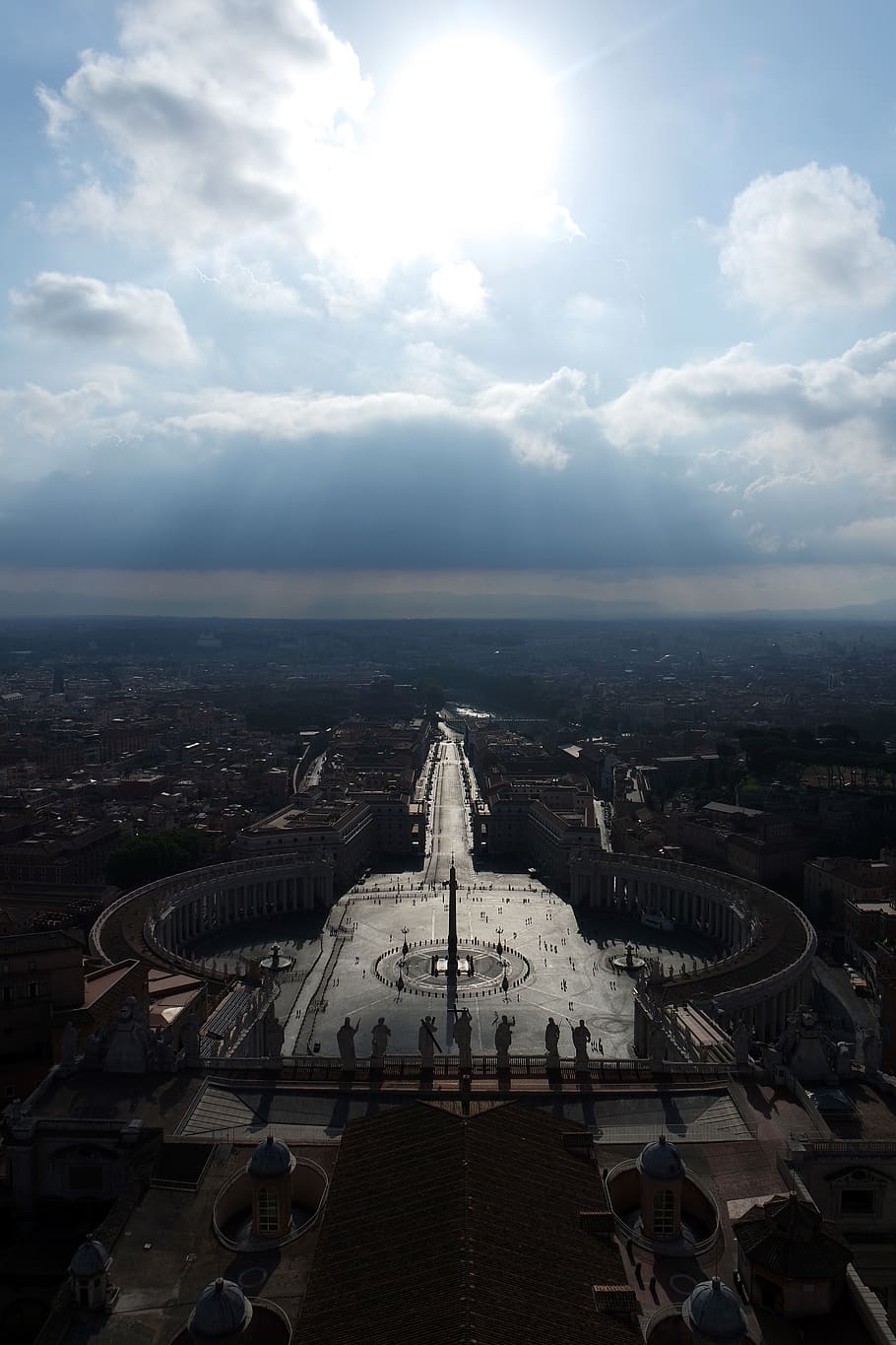 vatican, st. peter's square, rome, view, sun, architecture HD wallpaper