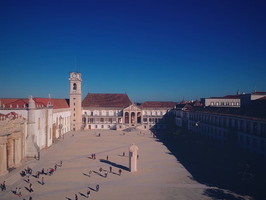 palace aerial photography, ancient egypt, coimbra, university of coimbra, HD wallpaper