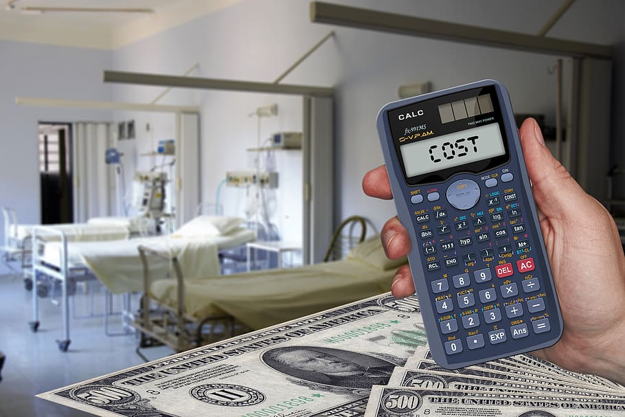 cost, calculator, euro, dollar, money, healthcare, hospital, HD wallpaper