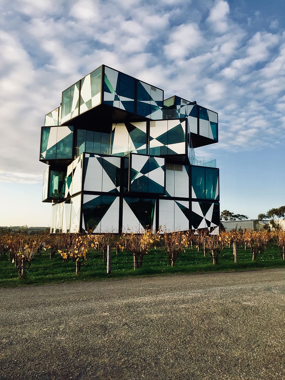 cube, vineyard, sky, cloud - sky, built structure, architecture HD wallpaper