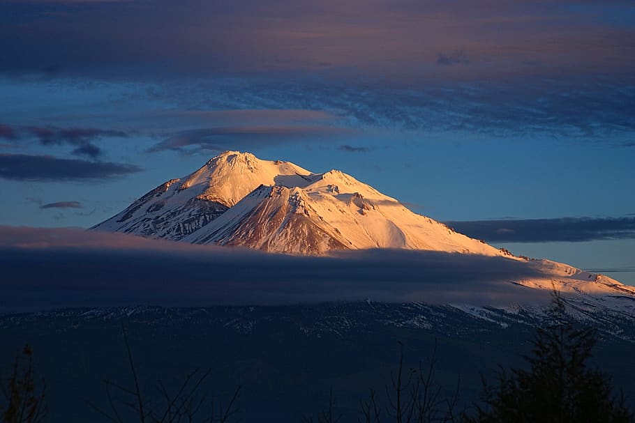 mount shasta, california, northern california, mountain, landscape, HD wallpaper