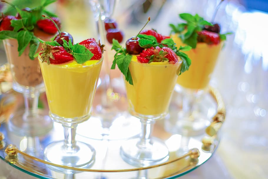 dessert, berry, mango, strawberry, banana, vitamin, ripe, delicious HD wallpaper