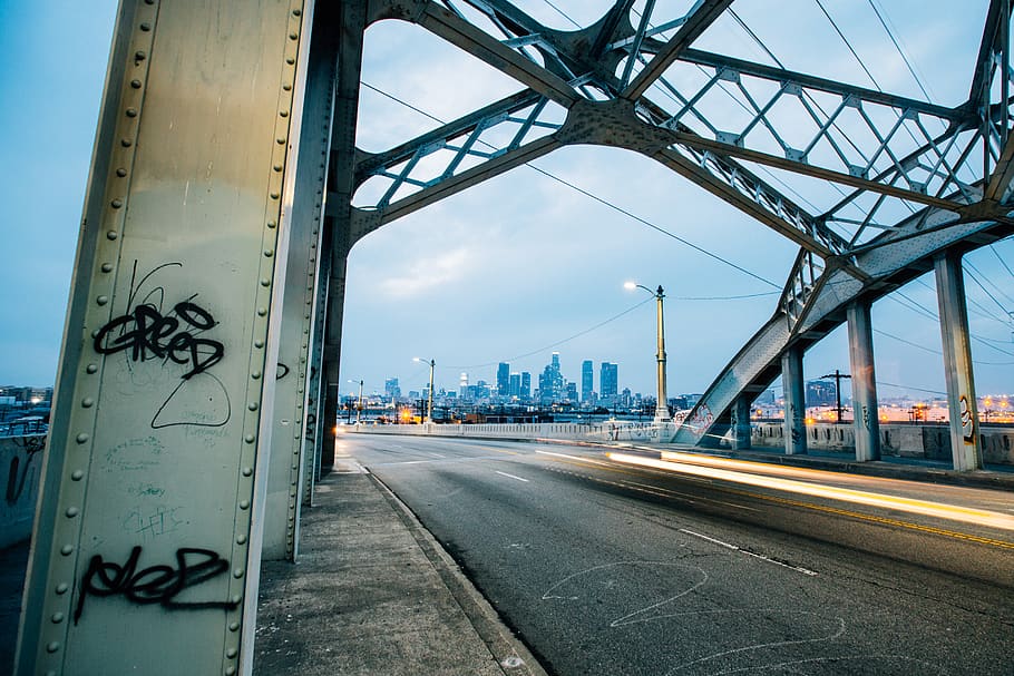 los angeles, 6th st bridge, united states, downtown los angeles, HD wallpaper