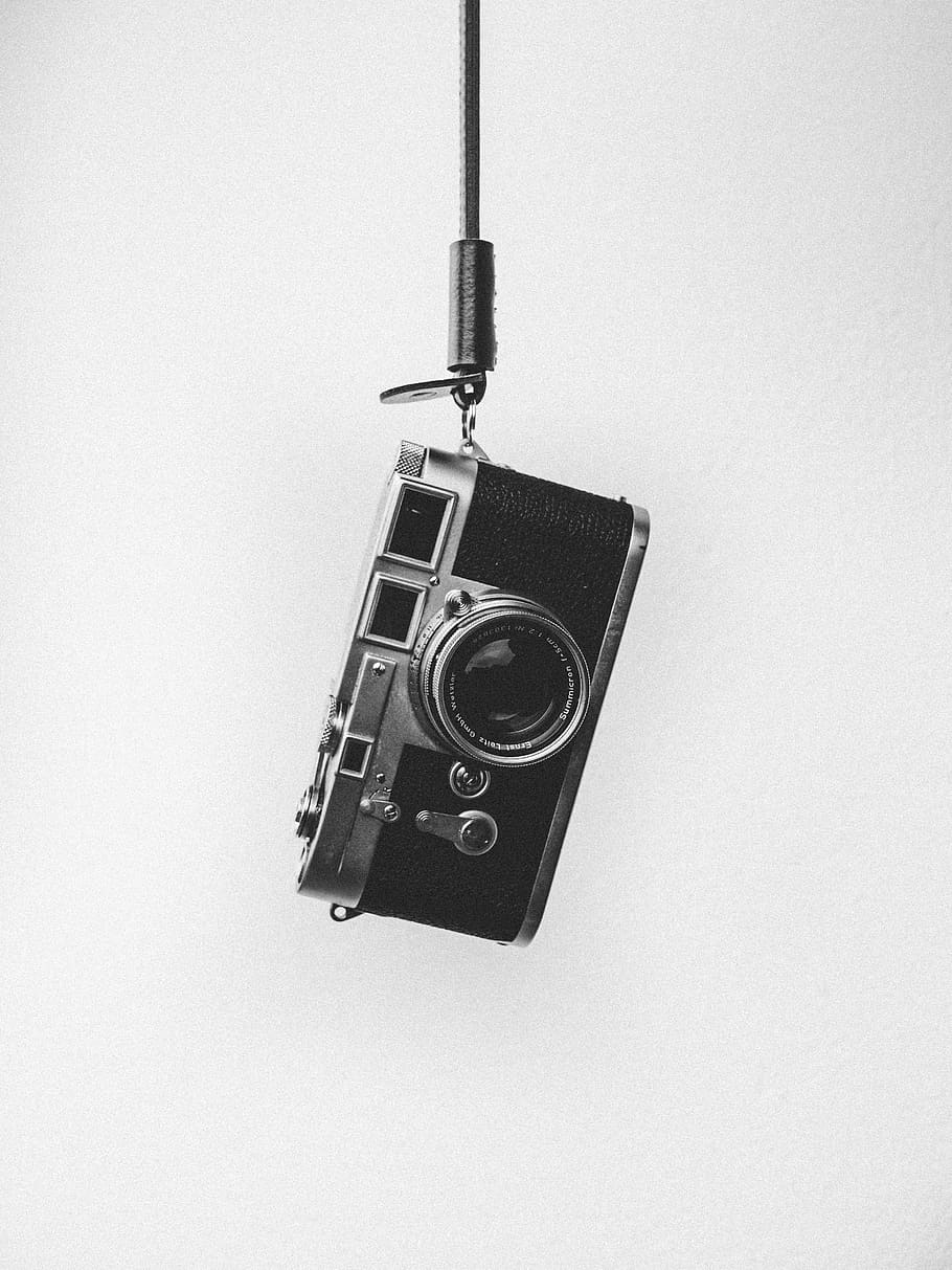 black and gray bridge camera, white background, studio shot, indoors HD wallpaper