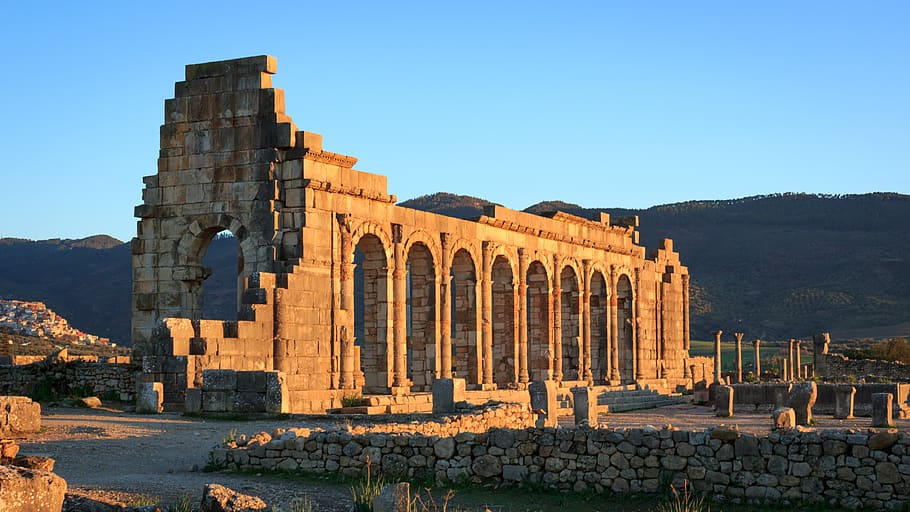 morocco, volubilis, historic, site, archeology, architecture, HD wallpaper