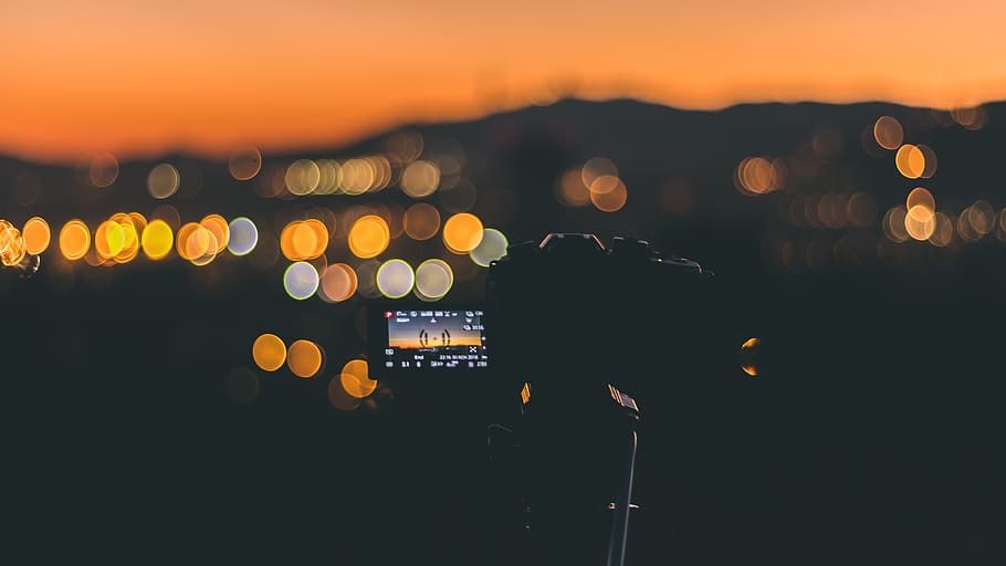Camera Screen, dawn, illuminated, sky, night, no people, sunset HD wallpaper