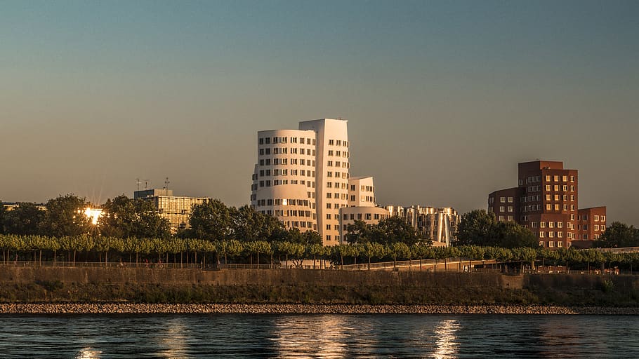 düsseldorf, modern, architecture, building, city, facade, skyline HD wallpaper