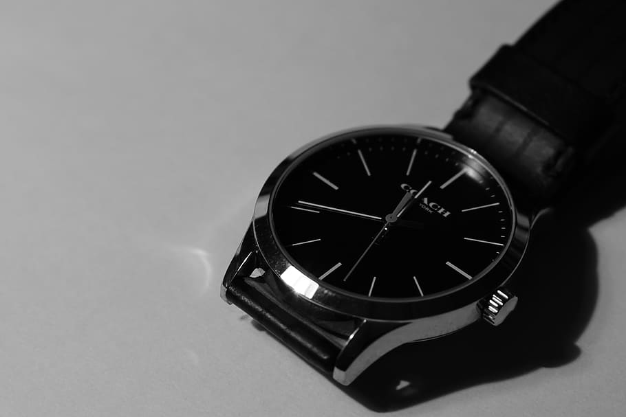 watch, black and white, time, clock, antique, nostalgia, metal, HD wallpaper