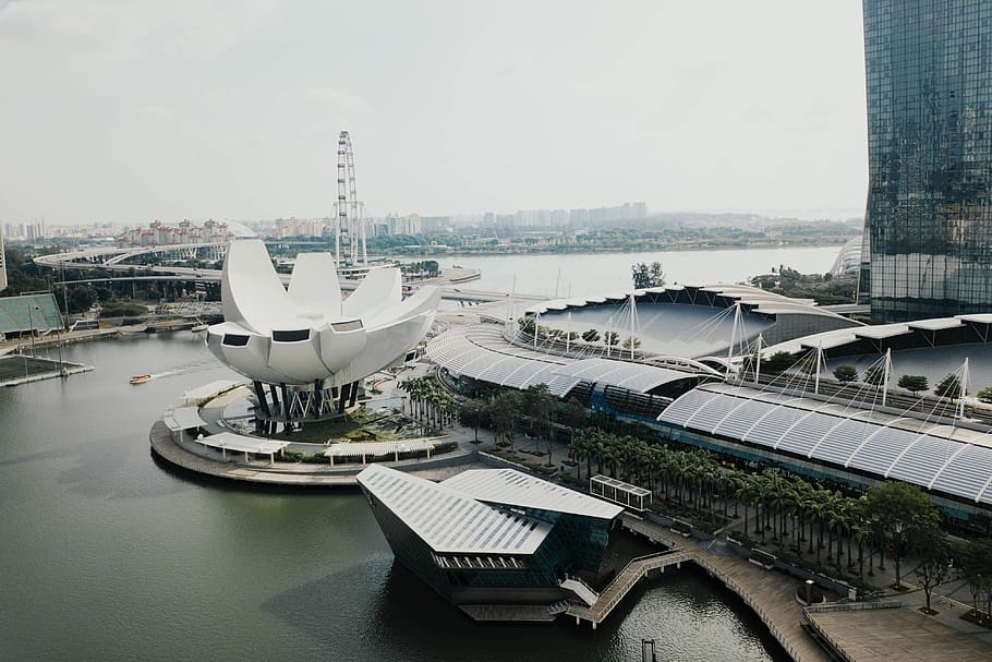 city building view, boat, transportation, vehicle, architecture HD wallpaper