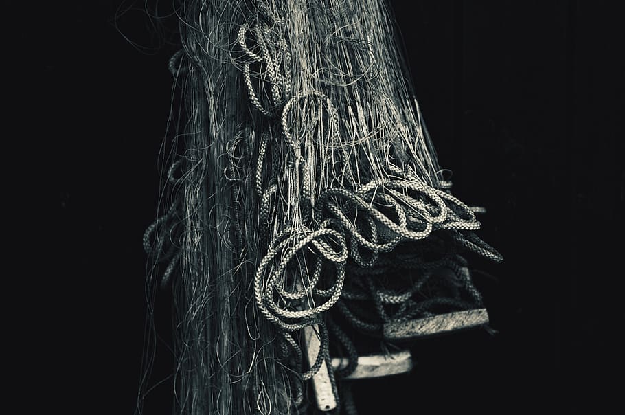 germany, koserow, rope, maritim, black and white, fisherman HD wallpaper
