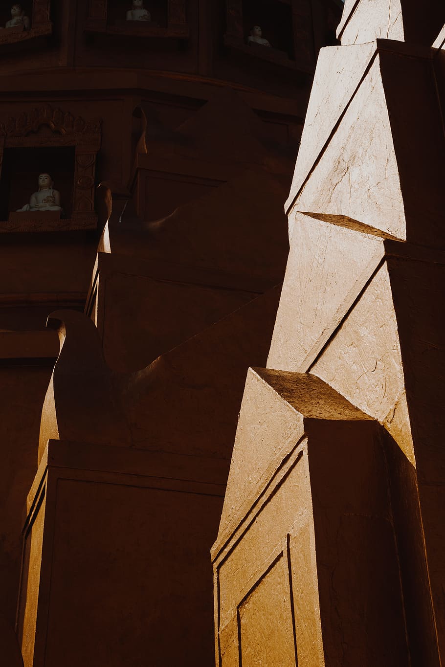 Brown Concrete Building, daylight, gold, temple, wall, built structure HD wallpaper