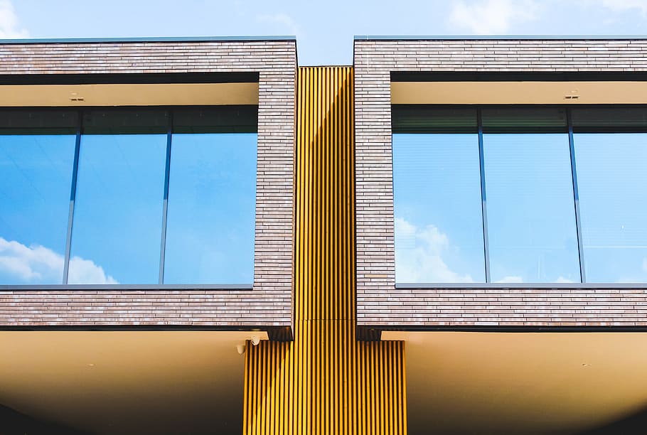 gray concrete building, window, architecture, netherlands, skylight HD wallpaper