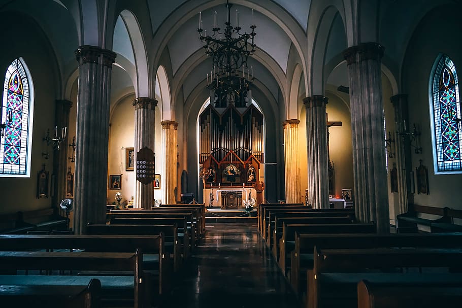 Church Interior, architecture, bible, religion, belief, place of worship HD wallpaper