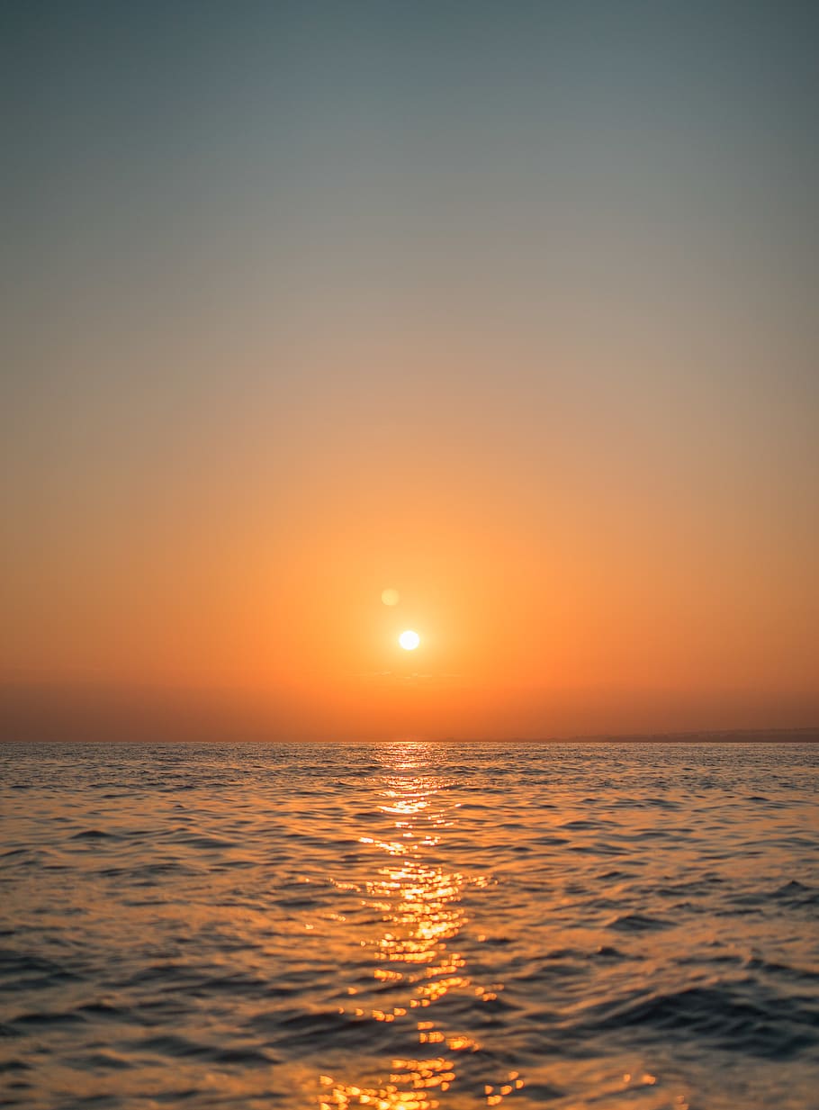 Ocean during Golden Hour, beach, beautiful, body of water, dawn HD wallpaper