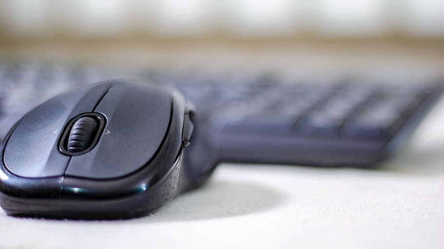 mouse, keyboard, pc, computer, office, desk, workplace, technology HD wallpaper