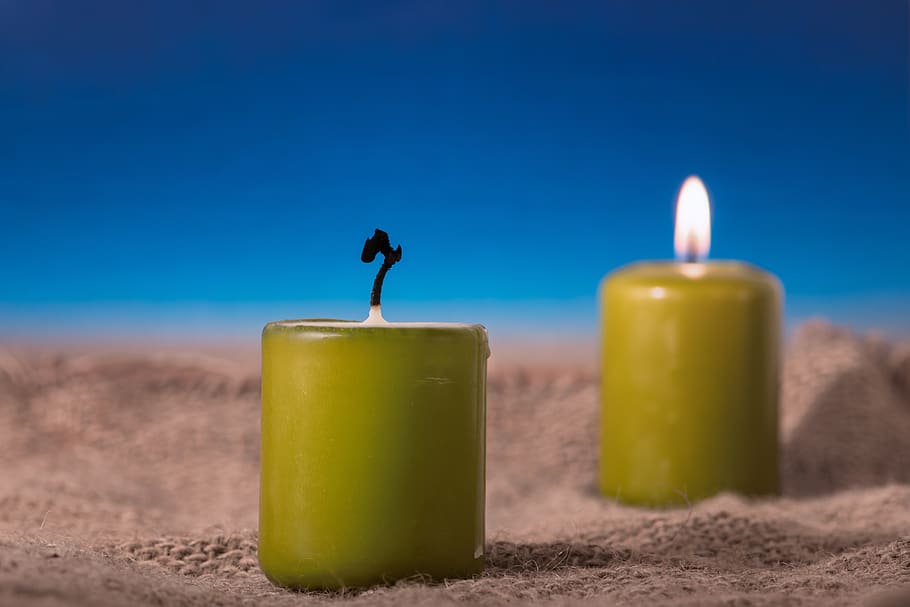 wick, candle, hot, wax, light, jute, candlelight, flame, shining HD wallpaper