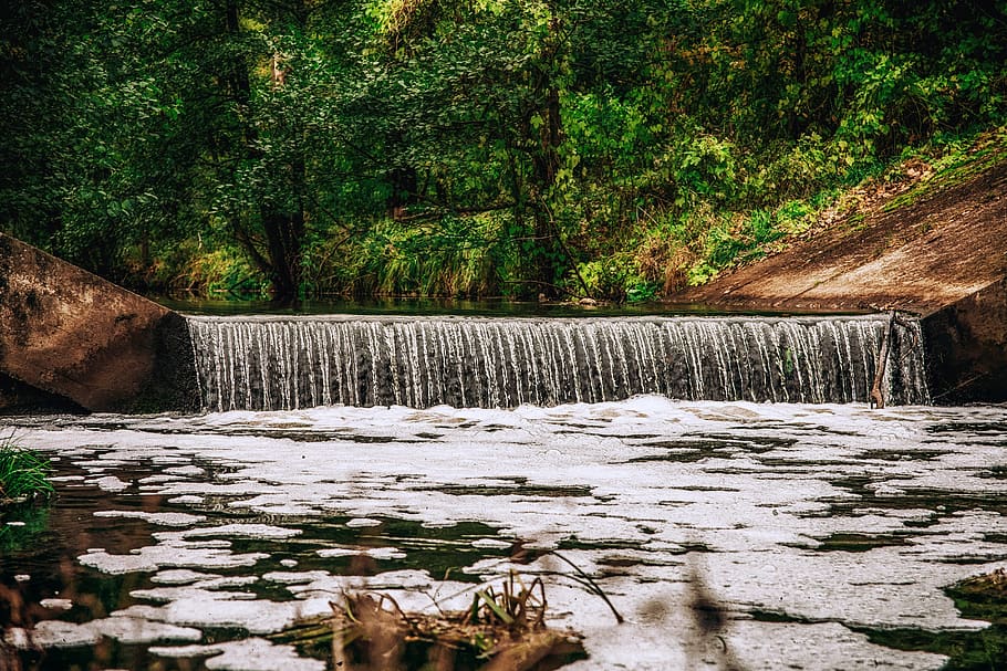 waterfall, cascade, nature, river, and, flows, stream, scenery HD wallpaper