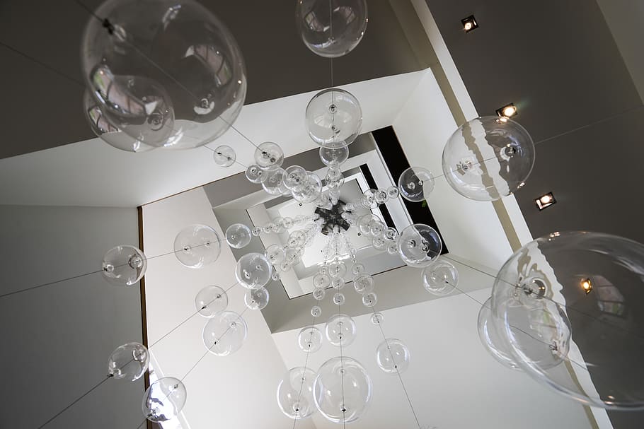 glass, balls, bubbles, abstract, depth, height, vanishing points HD wallpaper
