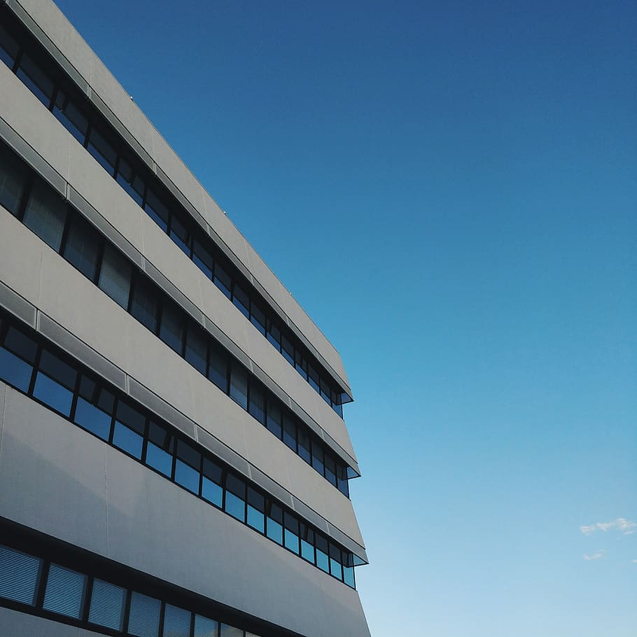 building, sky, windows, blue, architecture, built structure HD wallpaper