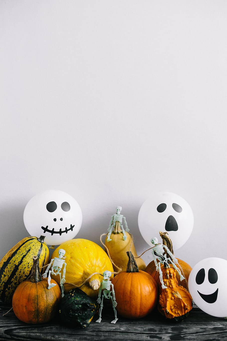 Pumpkins & Halloween, vegetables, autumn, fall, funny, ghosts HD wallpaper