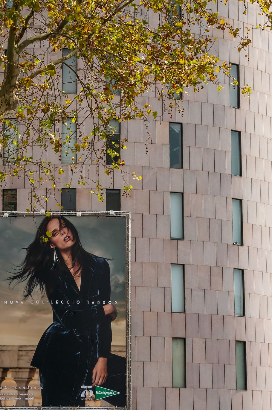 spain, barcelona, email model, poster, trees, advertisement HD wallpaper