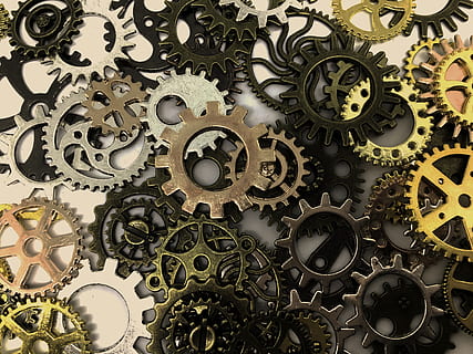 Assorted-color Gears, art, clockwork, cogs, cogwheel, design HD wallpaper