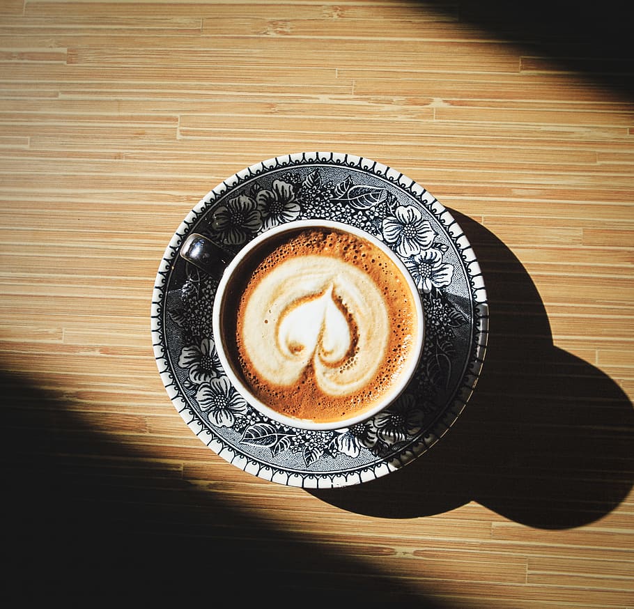 Coffee Latte Forming Heart, cappuccino, espresso, drink, coffee - drink HD wallpaper