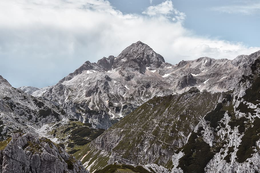 gray rock mountain, sky, beauty in nature, scenics - nature, cloud - sky HD wallpaper