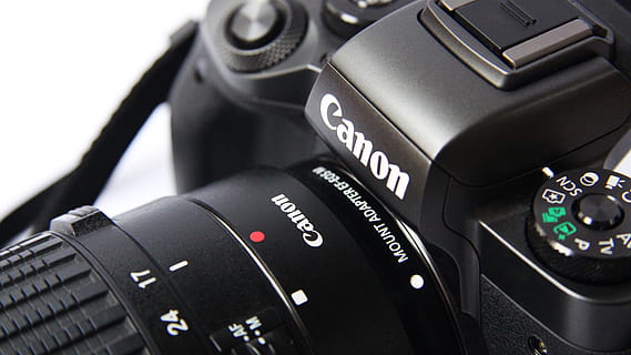 Close-up of Camera, aperture, black, canon, classic, details HD wallpaper