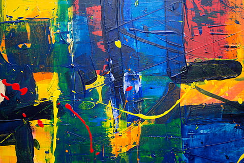 multicolored abstract artwork, modern art, texture, paint, surface HD wallpaper
