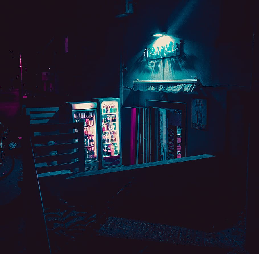 blue signafe, night, illuminated, built structure, architecture HD wallpaper