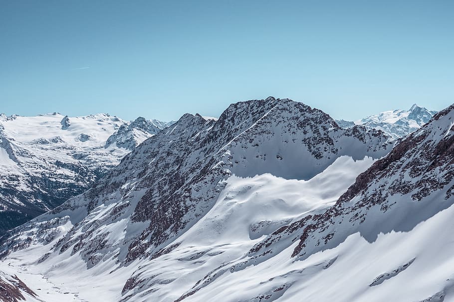 nature, outdoors, mountain, mountain range, ice, peak, snow HD wallpaper