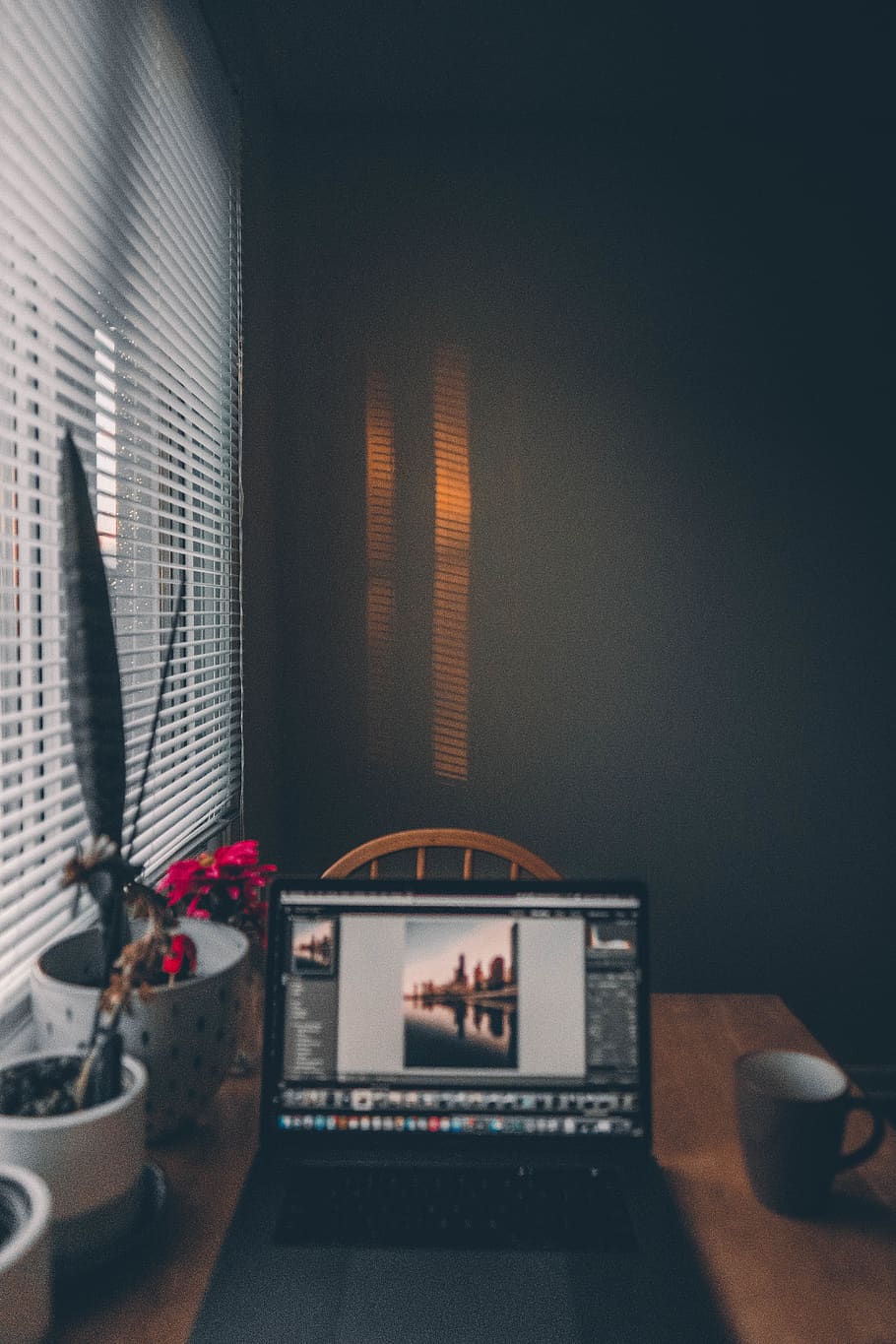 turn-on laptop computer on black surface, technology, indoors HD wallpaper