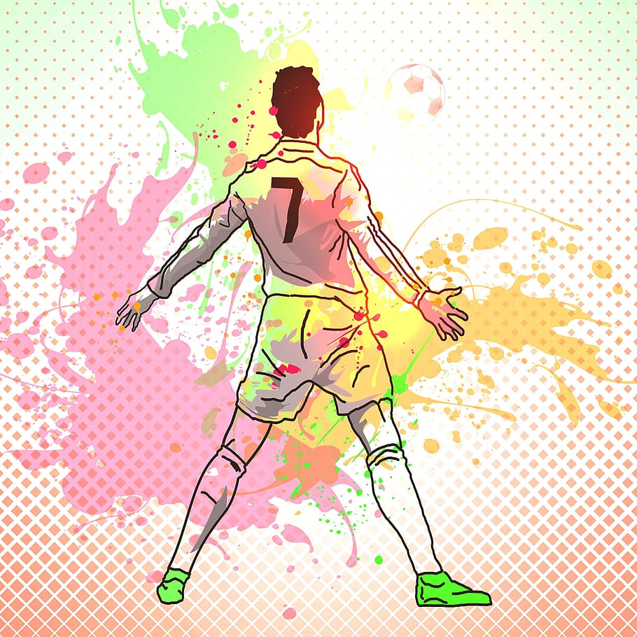 Premium AI Image  Footballer kicking ball sketch doodle fifa football  player illustration Ai generated