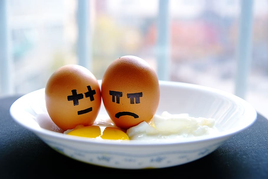 fried egg in bowl, eggs, seoul, korea, despair, egg face, cooking, HD wallpaper