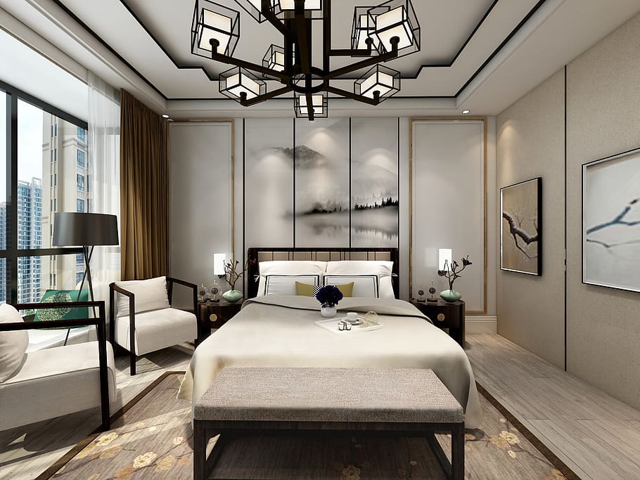 room, furniture, indoors, inside, lighting equipment, home showcase interior HD wallpaper