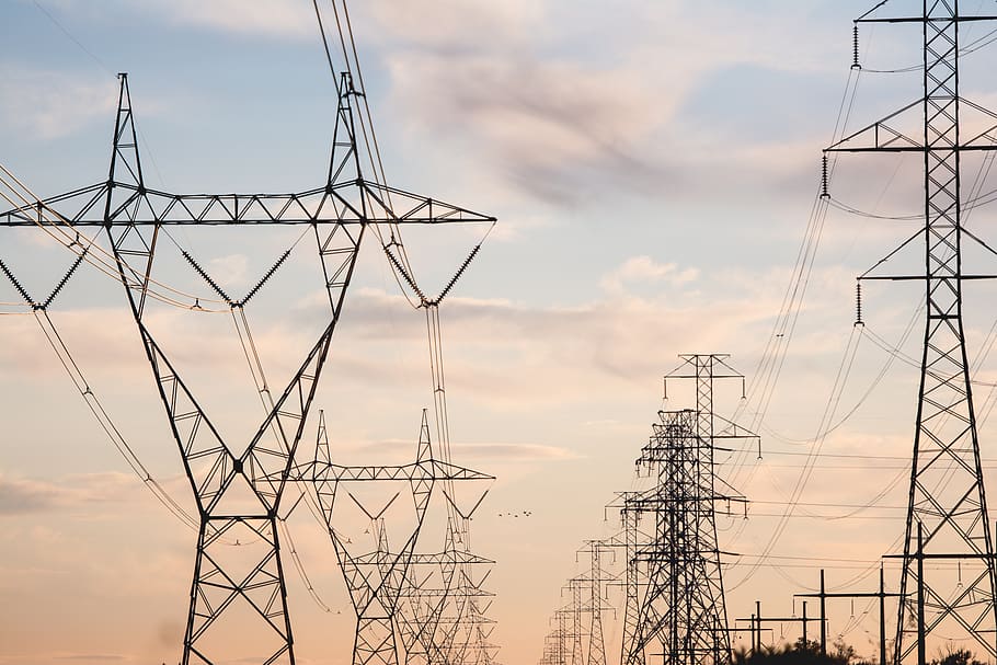 power, sky, cloud - sky, cable, electricity pylon, fuel and power generation HD wallpaper