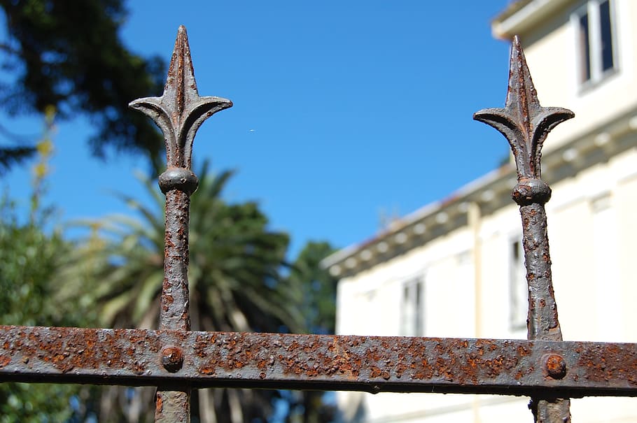 fence, house, architecture, villa, croatia, metal, built structure, HD wallpaper
