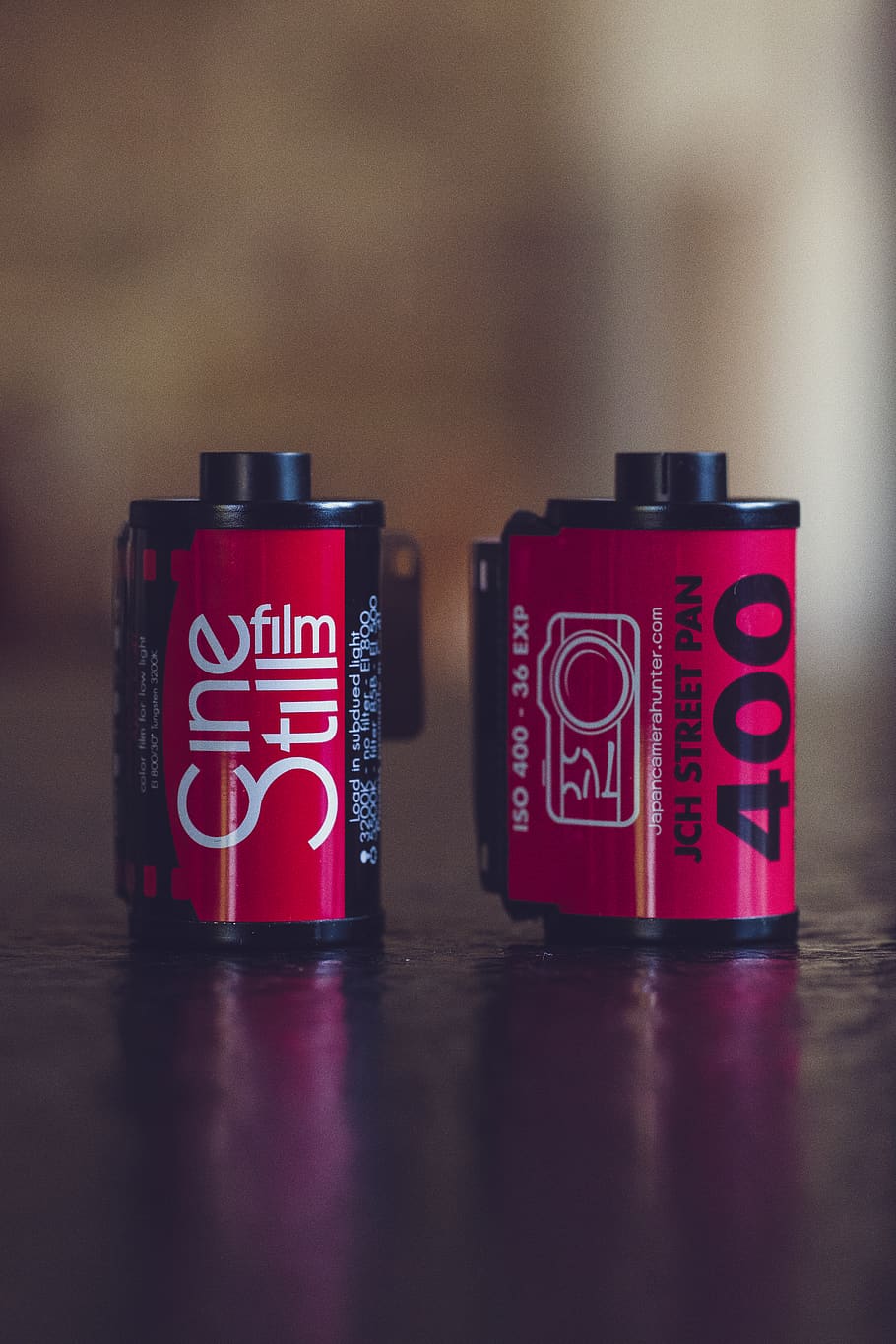 Roll Films, macro, red, indoors, table, still life, close-up HD wallpaper