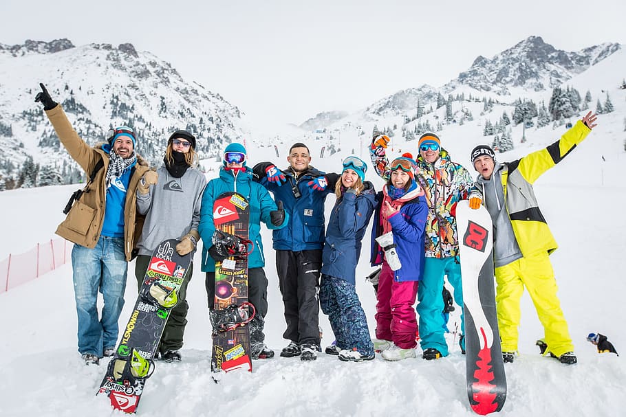 Lot of Person Wearing Snow Gear, cold, daylight, enjoyment, goggles HD wallpaper