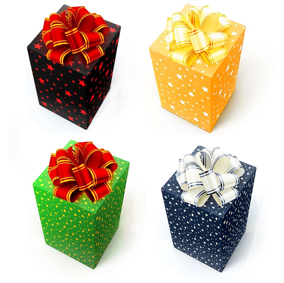gift, box, present, bow, xmas, giftbox, icon, background, collection