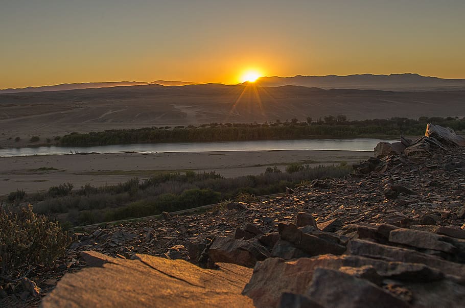 river, desert, sunset, landscape, nature, adventure, earth HD wallpaper