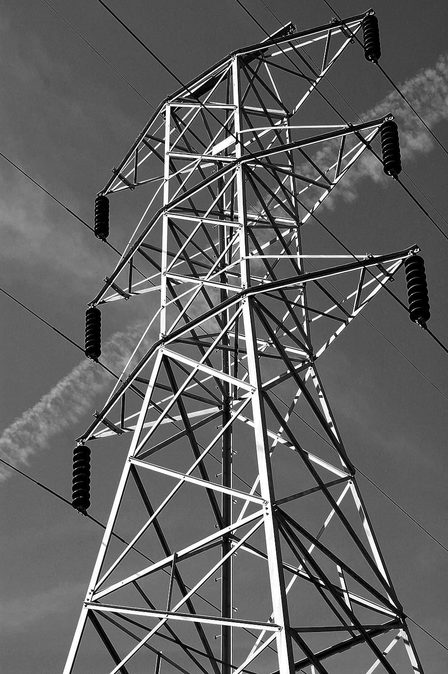 pylon, electricity, power, tower, energy, current, cable, steel HD wallpaper