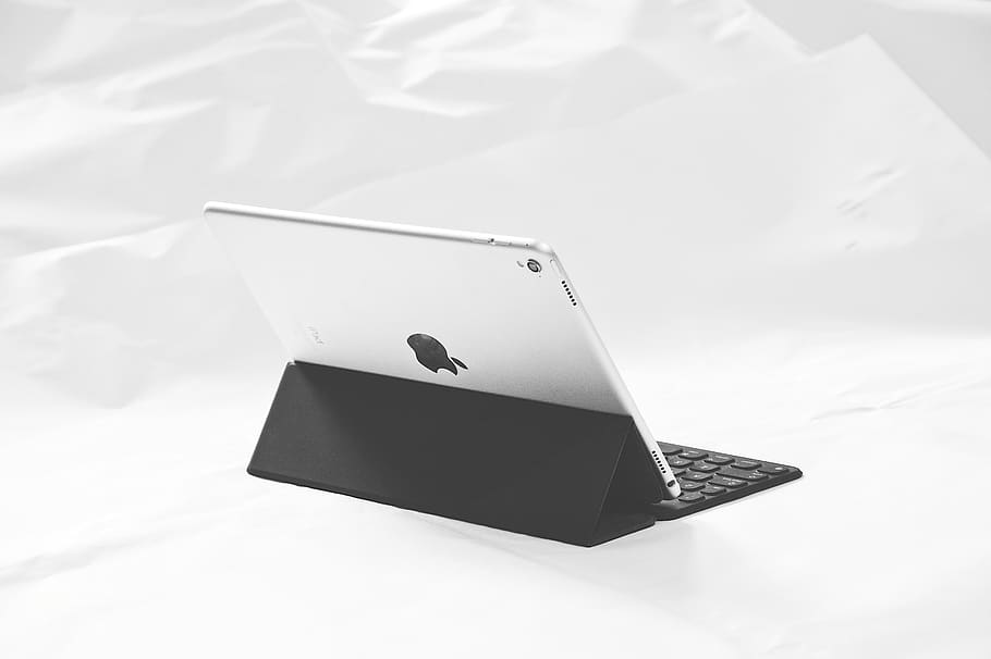 silver iPad on smart case, no people, paper, indoors, still life HD wallpaper